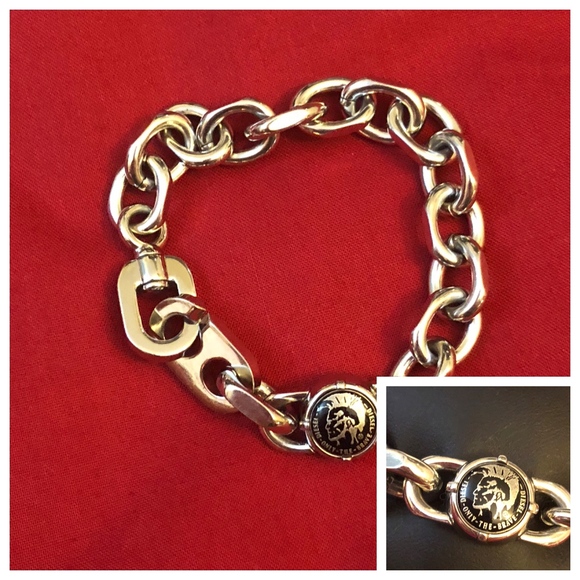Diesel Accessories Euc Mens Only The Brave Silver Bracelet Poshmark